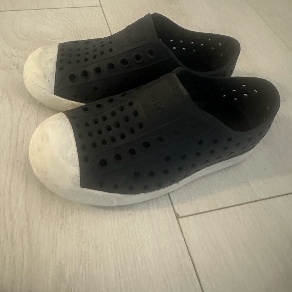 Native Black and White Water Shoes Slip-On Design